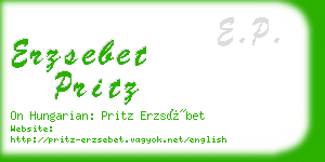 erzsebet pritz business card